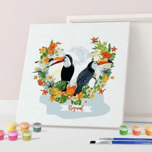 [아트박스 POOM]아트박스/아이러브페인팅 DIY캔버스형 그림그리기 25x25cm 투캔버드