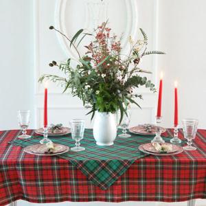 [아트박스 POOM]아트박스/앤코튼 크리스마스 헤븐 체크 기모 테이블보 식탁보 직6인