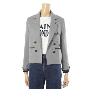 [페이지플린]소매 레터링 체크 크롭 자켓 (F4AJK028)