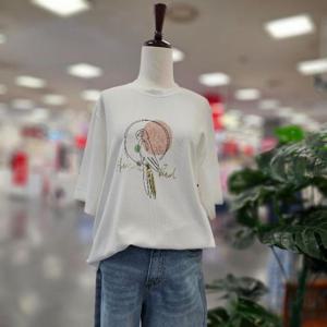 스테파니 HC07 6부소매 앵무새 프린팅  티셔츠 A24TS4206