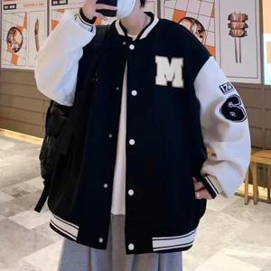 [더블디] 남성 자수 패턴 패션 아우터 봄 야구점퍼 IS-JK55N