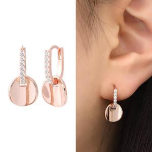 14K 골드필드 핀 라운드 링 펜던트 원터치링 귀걸이