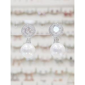 볼라레 세이브존03 빅큐빅 10mm 12mm핵진주 귀찌 귀않뚫는 귀걸이 (afanpe1187)