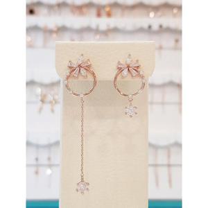 볼라레 세이브존01 돋보이는 리본큐빅 언밸러스 드롭 이어링 spe836