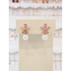 볼라레 세이브존01 프로포즈 파스텔 꽃 진주 귀걸이 spe854