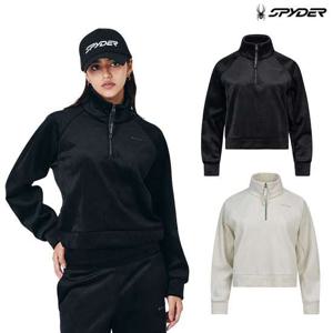 [스파이더] 여성 골지 벨루아 하프집업 아노락 티셔츠 SPJWCNRL357W