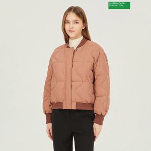 베네통 배색 퀼팅 블루종 점퍼 BAPDF7361_BR