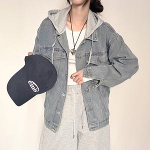 여성 후디 루즈핏 캐주얼 데님자켓 아우터 WS-DN39