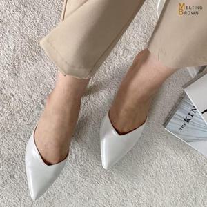 [멜팅브라운] 여성 봄 구두 여성 스틸레토 뮬 힐 7cm K031