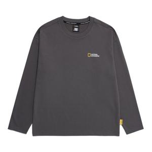 내셔널지오그래픽 N255UTS901 세미오버핏 수피마 긴팔 티셔츠 GREY