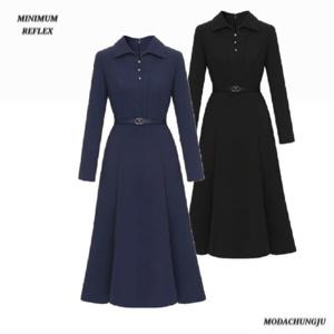 [미니멈]MD 카라 진주버튼 플레어 원피스  MD MYDGWO9890 M_CJ