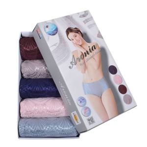 여성 엘리스 레이스 자수 모달 삼각 요일 팬티 5매입