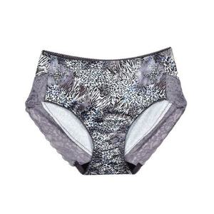레오파드 스판덱스 맥시 여성 레이스팬티 - 그레이