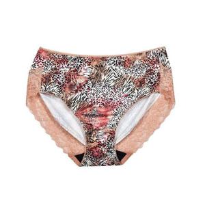 레오파드 스판덱스 맥시 여성 레이스팬티 - 브라운