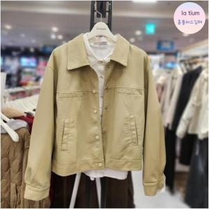 라티움 HC03 여성 예쁜 크롭 똑딱이 카라 가죽(합.피)자켓 L45 P7JK02 62