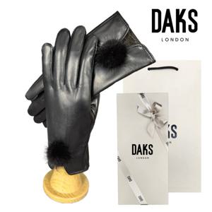 [닥스(장갑)]밍크방울 포인트 여성용 가죽장갑 GBO255O