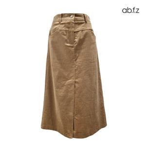 [에이비에프지]앞트임 포인트 반밴딩 H라인 코듀로이 롱 스커트 APZ1QS33B