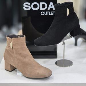 [소다]여성 장식 포인트 앵클 부츠 FLB306_DG