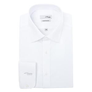 [에스티듀퐁(셔츠)]화이트 스트레치 솔리드 슬림핏 긴소매 셔츠 SE5SM22LS756SWH