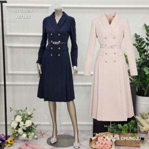 [미니멈]MD 카라넥 더블 버튼 원피스 MD MXAAWO2300 Z_CJ