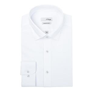 [에스티듀퐁(셔츠)]화이트 히든 스넵 스트레치 슬림핏 긴소매 셔츠 SE5SM22LS754SWH