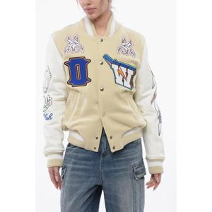 오프화이트 봄버 자켓 OWEK006S24FAB0010301 Beige