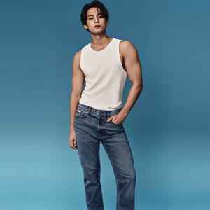 CK진 남성 슬림 스트레이트핏 미드블루 스트레치 데님(4RB902G)