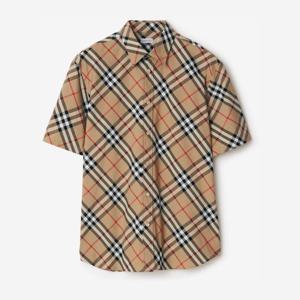 버버리 체크 코튼 라운디드 헴 셔츠 8087637158013 B9368
