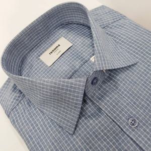 [레노마셔츠]일반핏/긴소매/카치온 체크 셔츠 RNFSG0935 BU_US