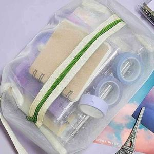 핸들 백인백 소형 화장품 파우치 수납 메쉬 L