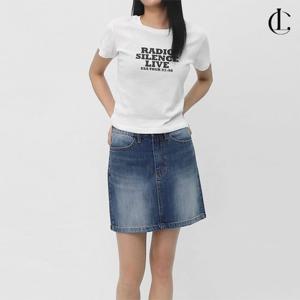 엘케이트 여자 반팔티 라운드 레터링 크롭 티셔츠 LFR011