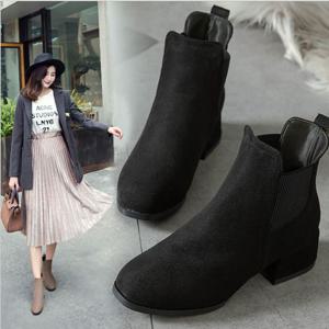 Q7 스웨이드 앵글부츠 여성부츠 굽낮은 부츠 부츠 여성부츠