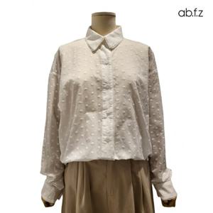 [에이비에프지]플라워 자수 포인트 긴팔 롱 면 남방 APZ1QB32C