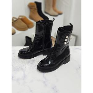 한슈 세이브존09 진주 장식 레이스업 워커 부츠 4.5cm HS681170cs