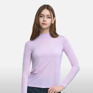 투엘라 쿨블리 여성 나일론 냉감 무지 반폴라 긴팔 티셔츠(W6ST11)