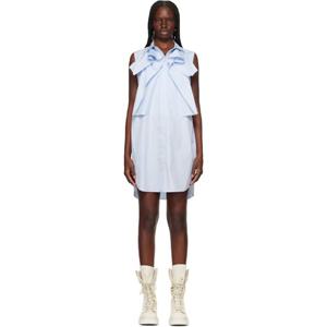 사카이 원피스 블루   화이트 포플린 미니 드레스 251445F052025