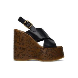 끌로에 힐 블랙 맥심 웨지 힐 샌들 251338F122001