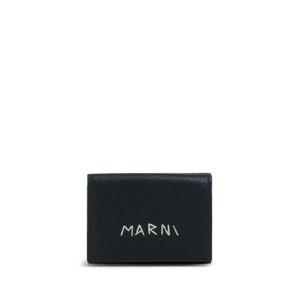 마르니 로고 자수 가죽 지갑 PFMI0097U0P6533