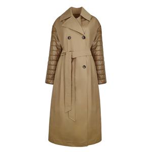 에르노 여성 더블 브레스트 퀼팅 슬리브 트렌치 코트 CA000576D