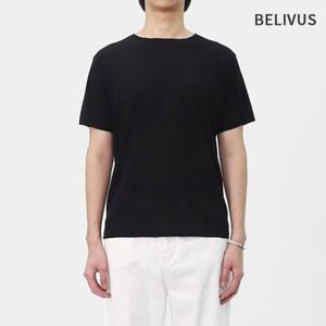 빌리버스 남성 여름 무지 니트 반팔티 BCM090