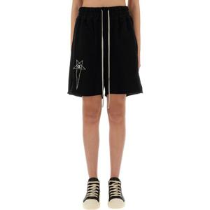 챔피온 x 릭 오웬스 블랙 루즈 핏 코튼 쇼츠 CW01E1683 CHFE09