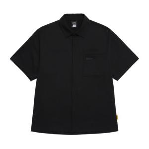 내셔널지오그래픽 N252USH490 크링클 세미오버핏 반팔 셔츠 CARBON BLACK