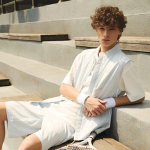 내셔널지오그래픽 N252MTS480 테리 세미오버핏 카라 티셔츠 IVORY