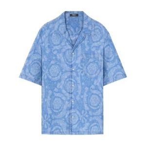 26 SS 베르사체 바로코 샴브레이 데님 셔츠 10078361A11101 TP432039308