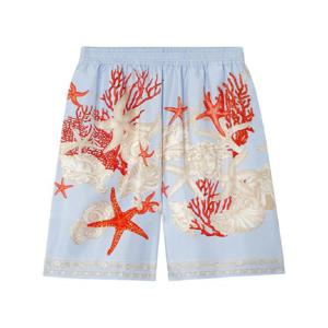 26 SS 베르사체 바로코 씨 프린트 실크 쇼츠 10024761A11093 TP432028900