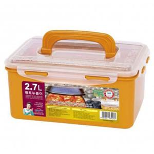 황토 밀폐용기 김치통 냉장고 정리 용기 반찬통 2.7L