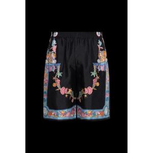 베르사체 코랄 시어터 프린트 엘라스틱 웨이스트 반바지 10024761A14567 5B020 TP942588363