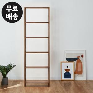 헨느 고무나무 원목 책꽂이 책장 거실 5단(600/월넛)