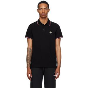 몽클레어 폴로셔츠 블랙 코튼 피케 폴로 셔츠 252111M212011