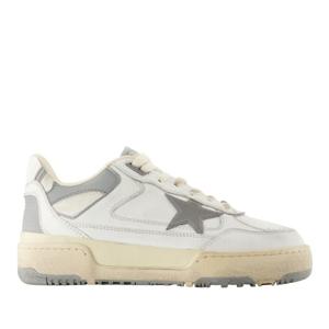 골든구스 화이트 레더 포티 투 로우탑 스니커즈 GMF00630 F0068